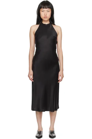 Silk Laundry Halter Midi Dress