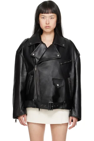 VALENTINO Black Belted Leather Jacket