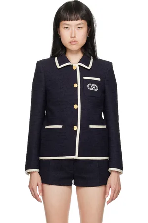 VALENTINO Navy Embroidered Blazer