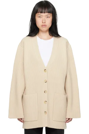 Totême Off-White Ribbed Cardigan