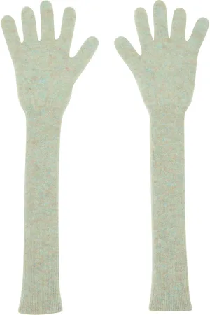 MERYLL ROGGE Blue Ribbed Gloves
