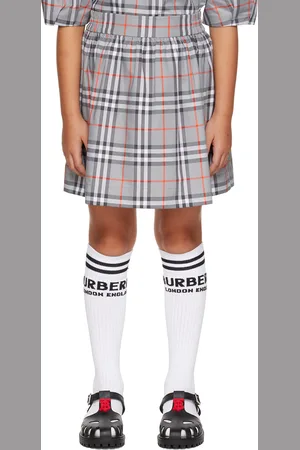 Burberry Kids Gray Check Skirt