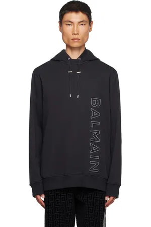 Balmain Navy Embossed Hoodie