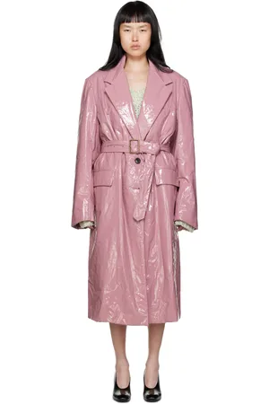 DRIES VAN NOTEN Pink Lacquered Coat