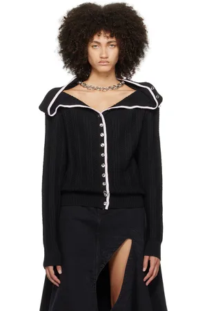 Y / PROJECT Black Ruffle Necklace Cardigan