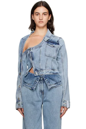 Rokh Blue Asymmetric Denim Jacket