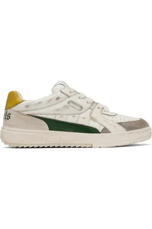 Palm Angels White & Green University Sneakers