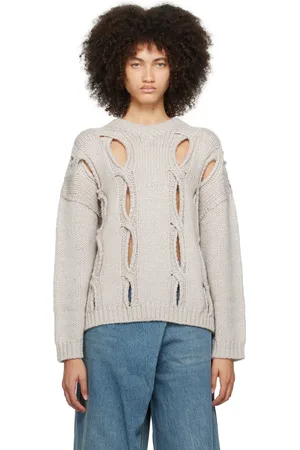 OPEN YY Gray & Purple Cutout Sweater