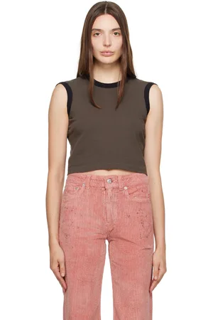 OUR LEGACY Brown Cropped Tank Top