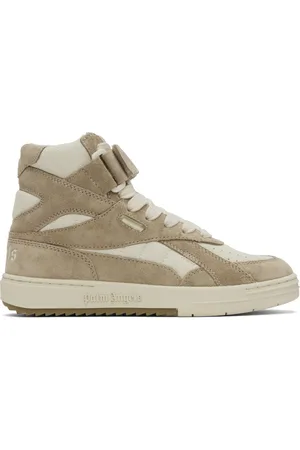 Palm Angels Off-White & Beige University High Top Sneakers
