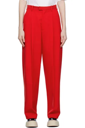 Red High Waisted Wide Leg Trousers - 1930s & 40s style | Weekend Doll-as247.edu.vn