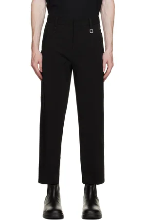 WOOYOUNGMI Black Turn-Up Trousers