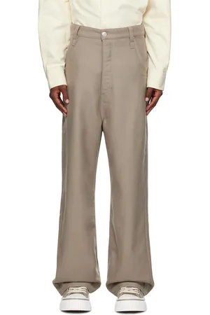 taupe baggy fit trousers