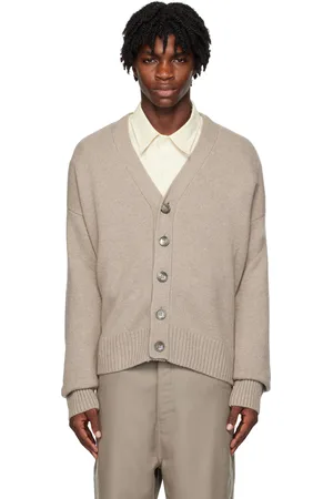 Ami Brown Patch Cardigan