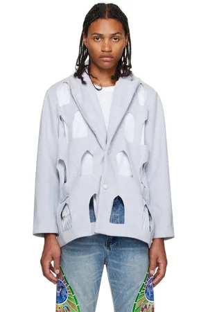 Who Decides War Gray Stained Glass Blazer