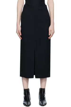 Totême Navy Vented Midi Skirt