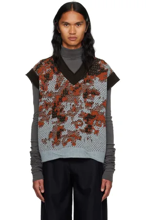 Serapis Brown & Blue V-Neck Vest