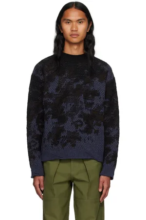 Serapis Black & Purple Mock Neck Sweater