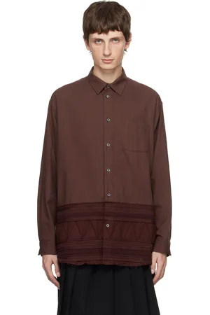 UNDERCOVER Burgundy Frayed Shirt