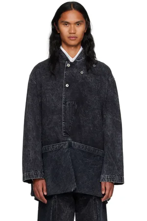 T/SEHNE Black Acid Wash Denim Jacket