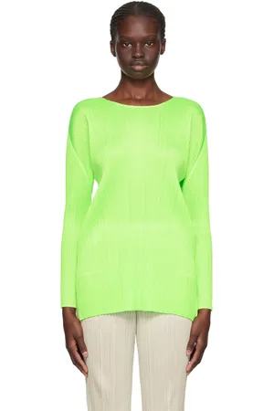 PLEATS PLEASE ISSEY MIYAKE Green Monthly Colors September Long Sleeve T-Shirt