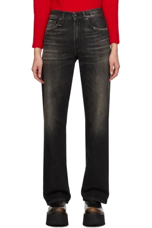 R13 Black Alice Straight Jeans