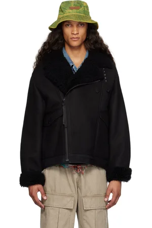 Acne Studios Black Pin-Buckle Leather Jacket