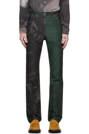 Serapis Green & Black Paneled Jeans