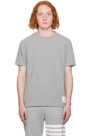 Thom Browne Gray Stripe Trim T-Shirt