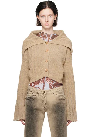 KNWLS Beige Lettuce Edge Cardigan