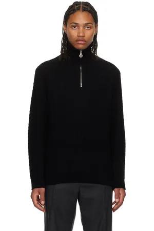 Solid Black Half-Zip Sweater