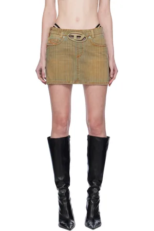 Diesel Beige De-Ron-Fsd Denim Miniskirt