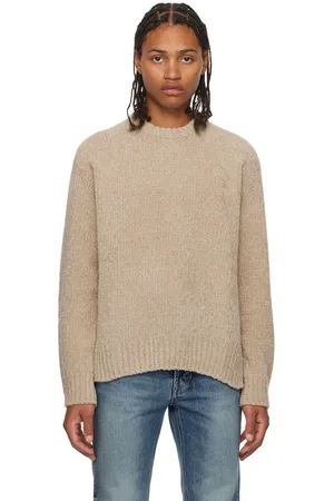 Solid Beige Vented Sweater