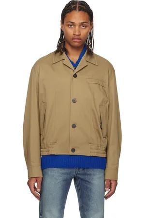 Solid Beige Open Spread Collar Jacket