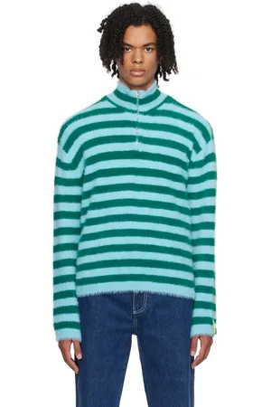 SUNNEI Blue & Green Striped Turtleneck