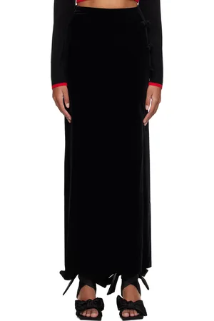 Ganni Black Bow Maxi Skirt