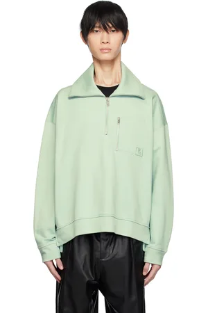 WOOYOUNGMI Green Quarter Zip Sweatshirt