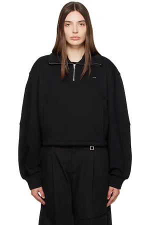 WOOYOUNGMI Black Half-Zip Sweater
