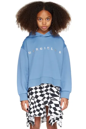 Maison Margiela Kids Blue Embroidered Hoodie