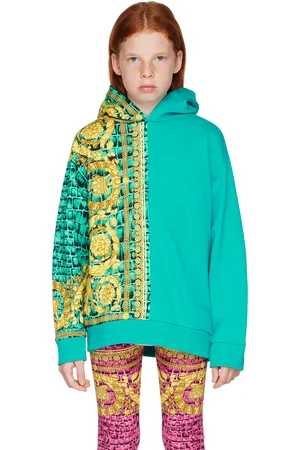 VERSACE Kids Blue Baroccodile Hoodie