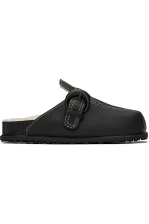 Marine Serre Black Square Toe Slippers