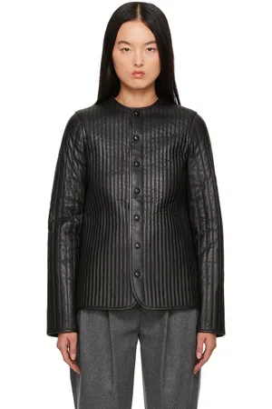 Totême Black Quilted Reversible Leather Jacket