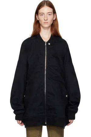Rick Owens Black Jumbo Flight Bomber Jacket