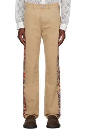 MARTINE ROSE SSENSE XX Brown Graffiti Trousers