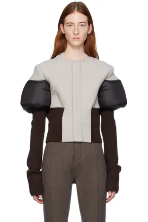 Rick Owens Off-White & Brown Bouchon Jacket
