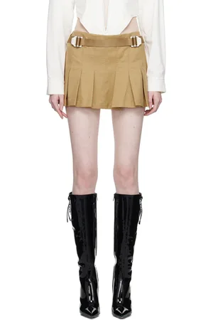 DION LEE Beige Safety Slider Miniskirt