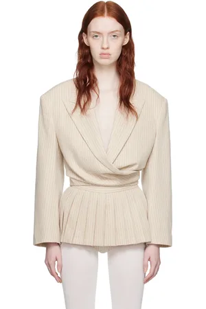 pushBUTTON Beige Stripe Blazer