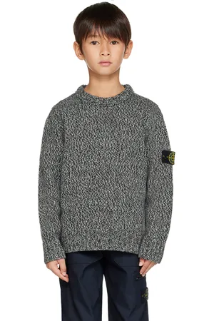 Stone Island Kids Blue Crewneck Sweater