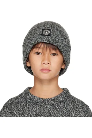 Stone Island Kids Gray Patch Beanie