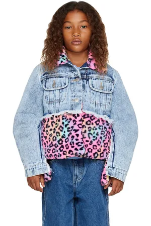 NZKidzzz Kids Blue & Pink Leopard Denim Jacket
